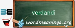WordMeaning blackboard for verdandi
